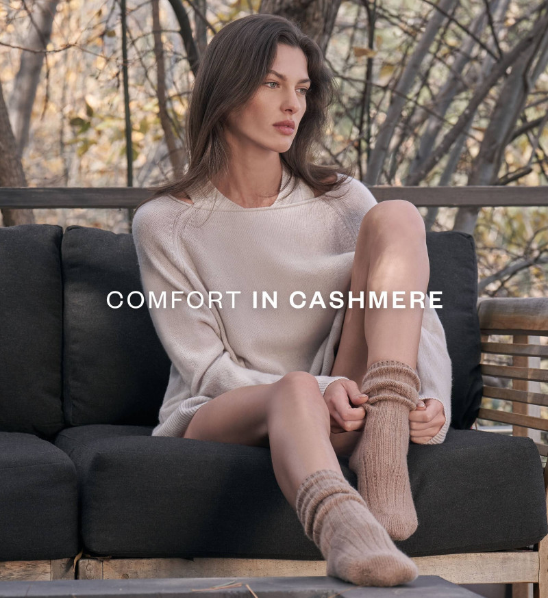 Angelina Pirtskhalava featured in  the Naked Cashmere advertisement for Spring/Summer 2023