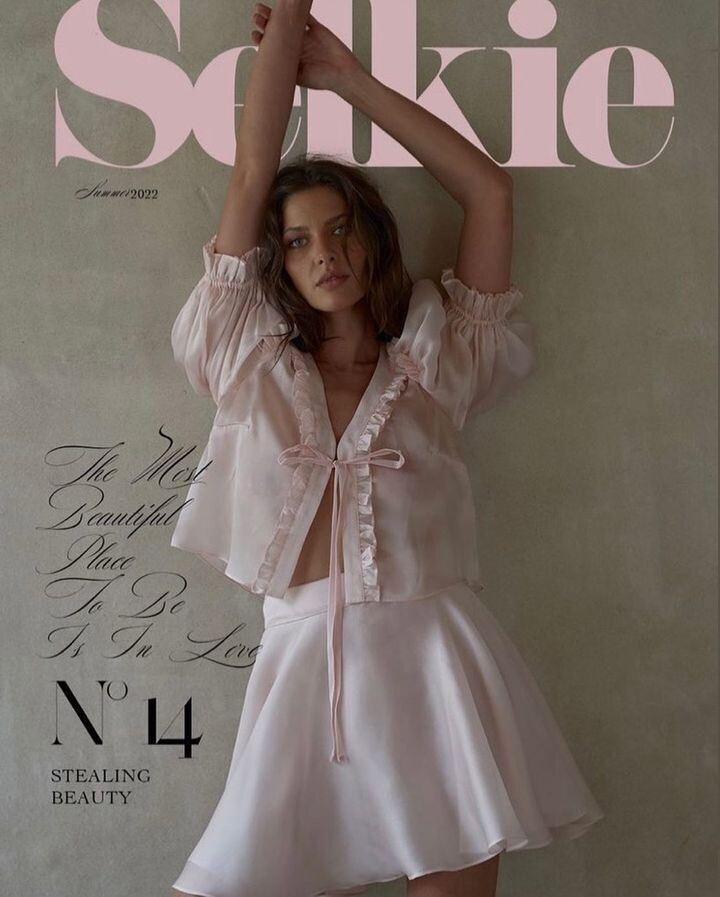 Angelina Pirtskhalava featured in  the Selkie catalogue for Spring/Summer 2023