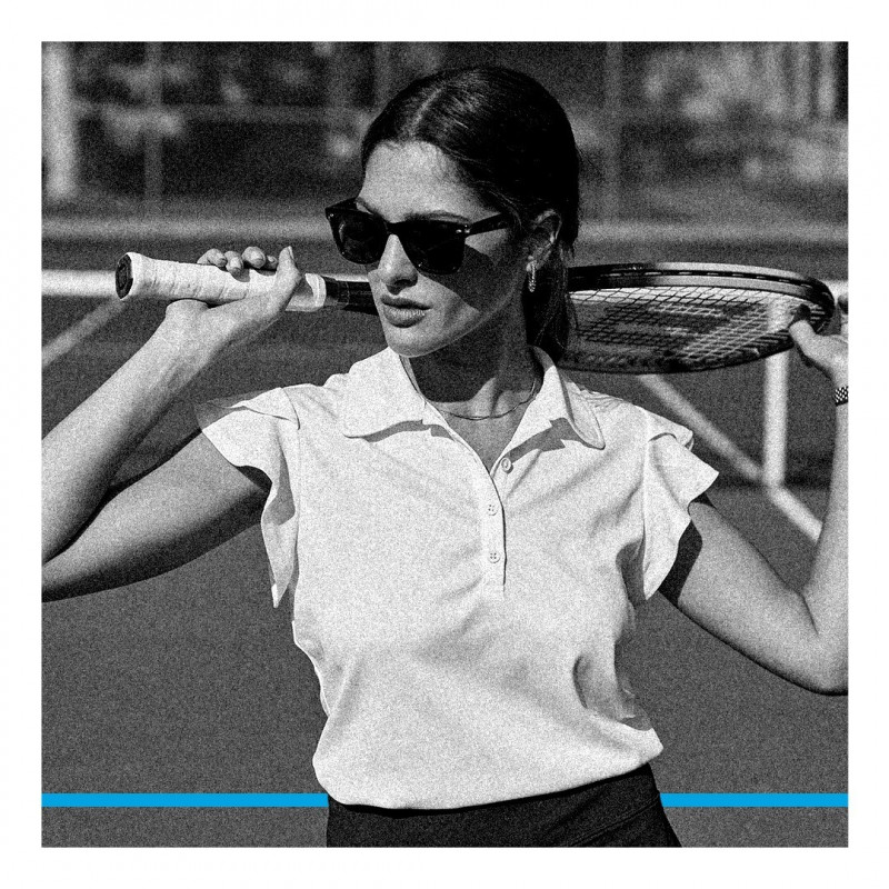 Angelina Pirtskhalava featured in  the GGblue Luxe Sport advertisement for Spring/Summer 2023