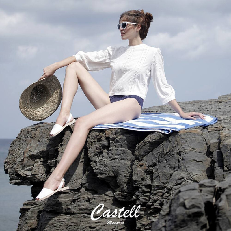 Angelina Pirtskhalava featured in  the Castell Menorca advertisement for Spring/Summer 2023