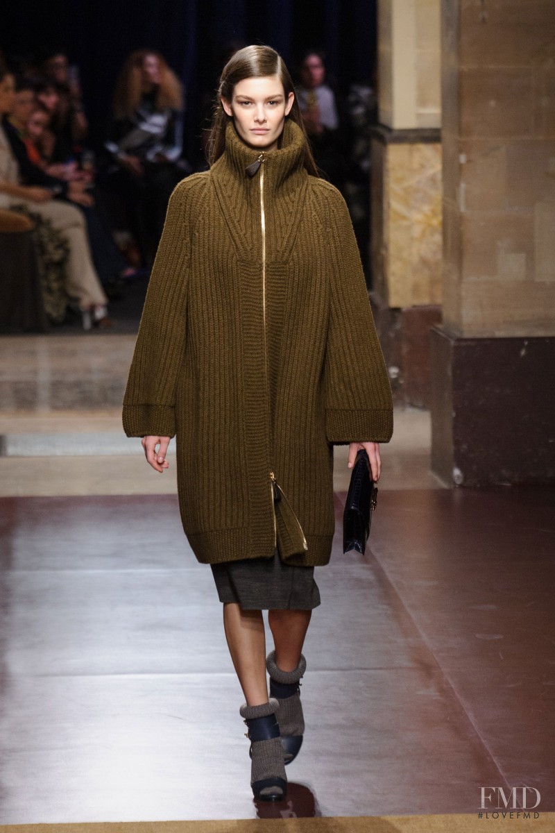 Ophélie Guillermand featured in  the Hermès fashion show for Autumn/Winter 2014