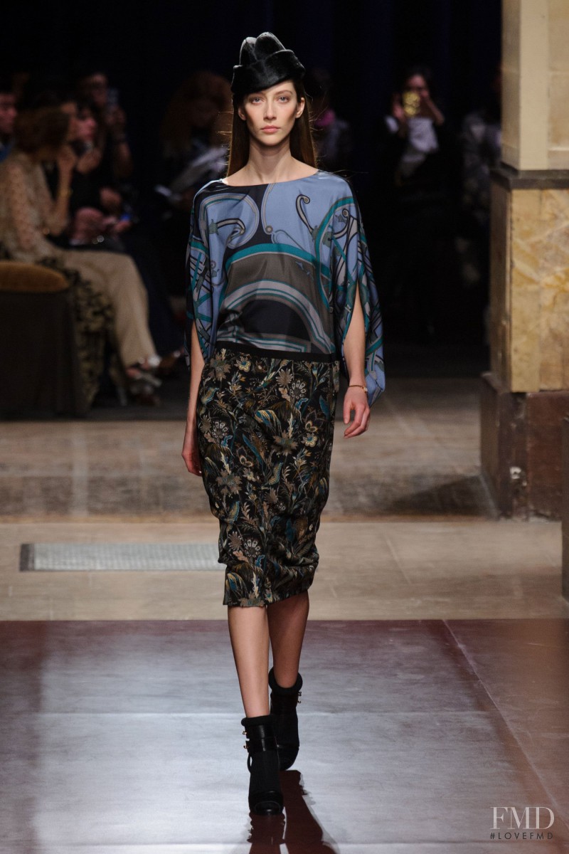 Alana Zimmer featured in  the Hermès fashion show for Autumn/Winter 2014