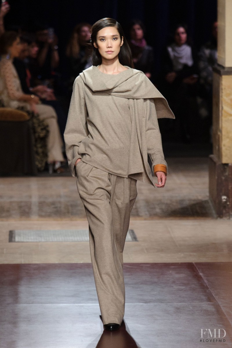 Tao Okamoto featured in  the Hermès fashion show for Autumn/Winter 2014