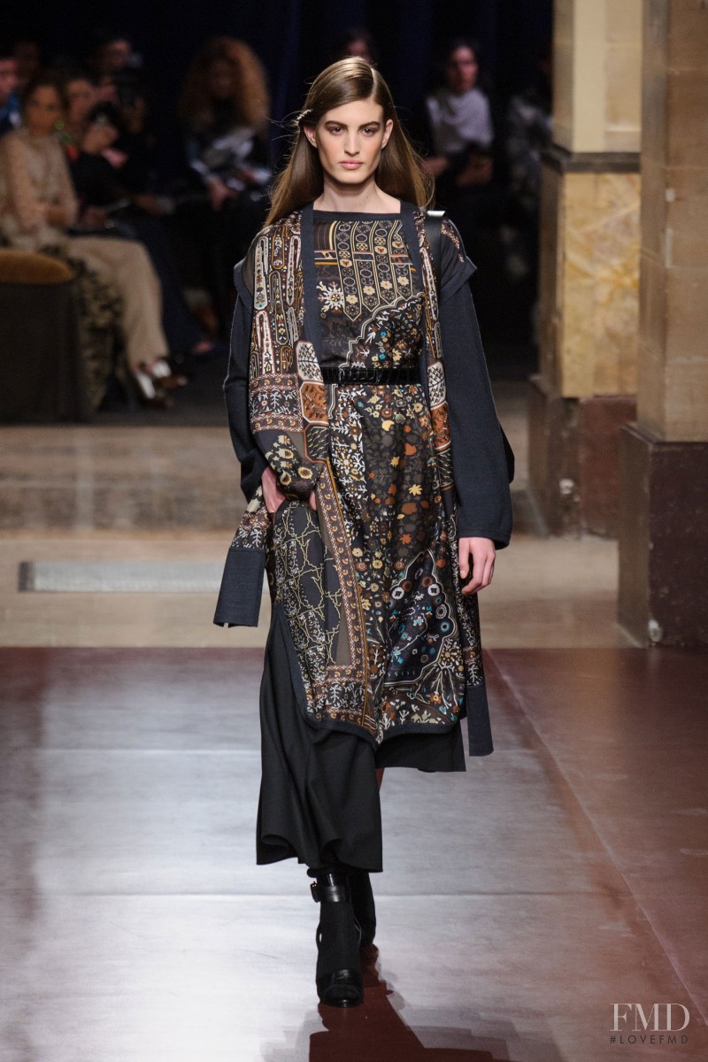 Elodia Prieto featured in  the Hermès fashion show for Autumn/Winter 2014