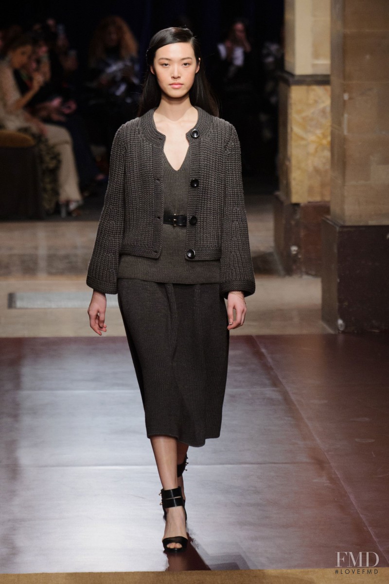 Tian Yi featured in  the Hermès fashion show for Autumn/Winter 2014