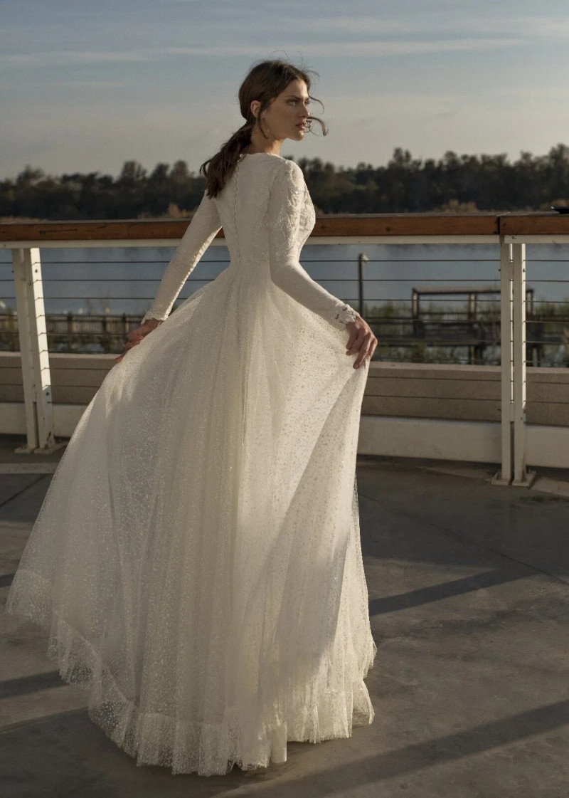 Angelina Pirtskhalava featured in  the Narkis Bridal lookbook for Spring/Summer 2018