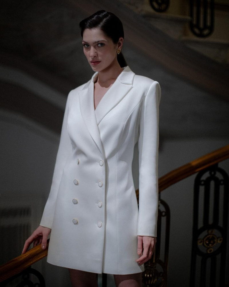 Angelina Pirtskhalava featured in  the Total White advertisement for Autumn/Winter 2021