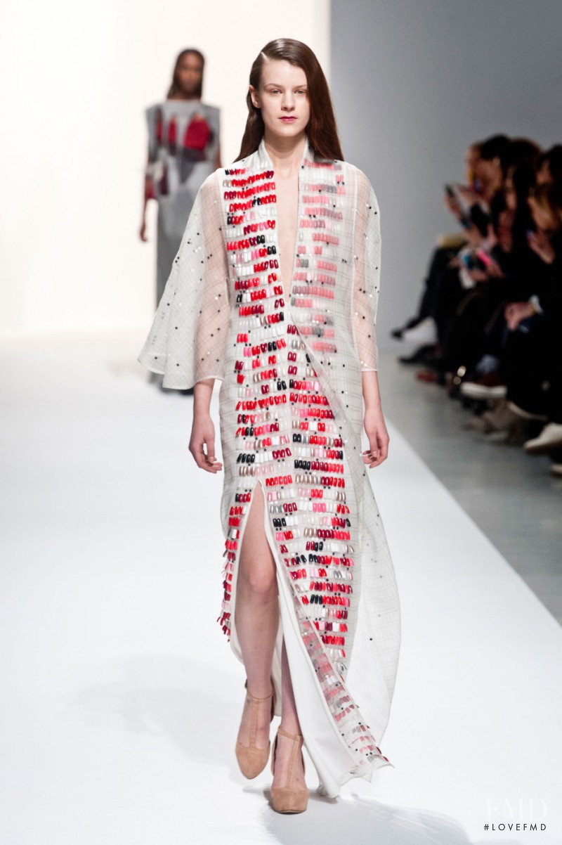 Kayley Chabot featured in  the Hussein Chalayan fashion show for Autumn/Winter 2014