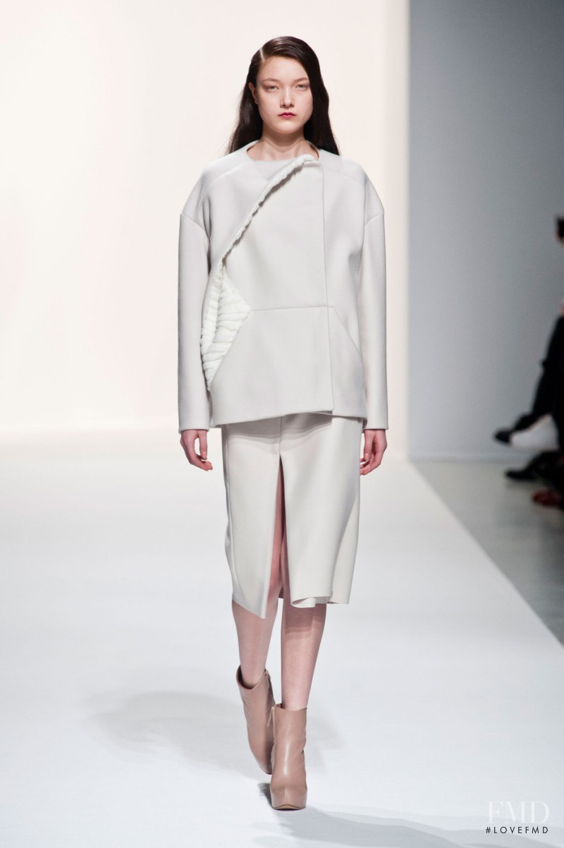 Yumi Lambert featured in  the Hussein Chalayan fashion show for Autumn/Winter 2014