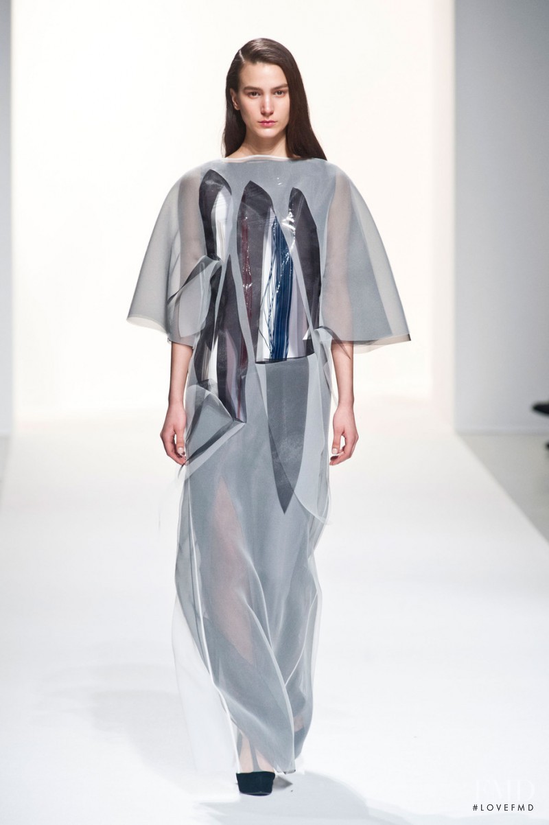 Mijo Mihaljcic featured in  the Hussein Chalayan fashion show for Autumn/Winter 2014