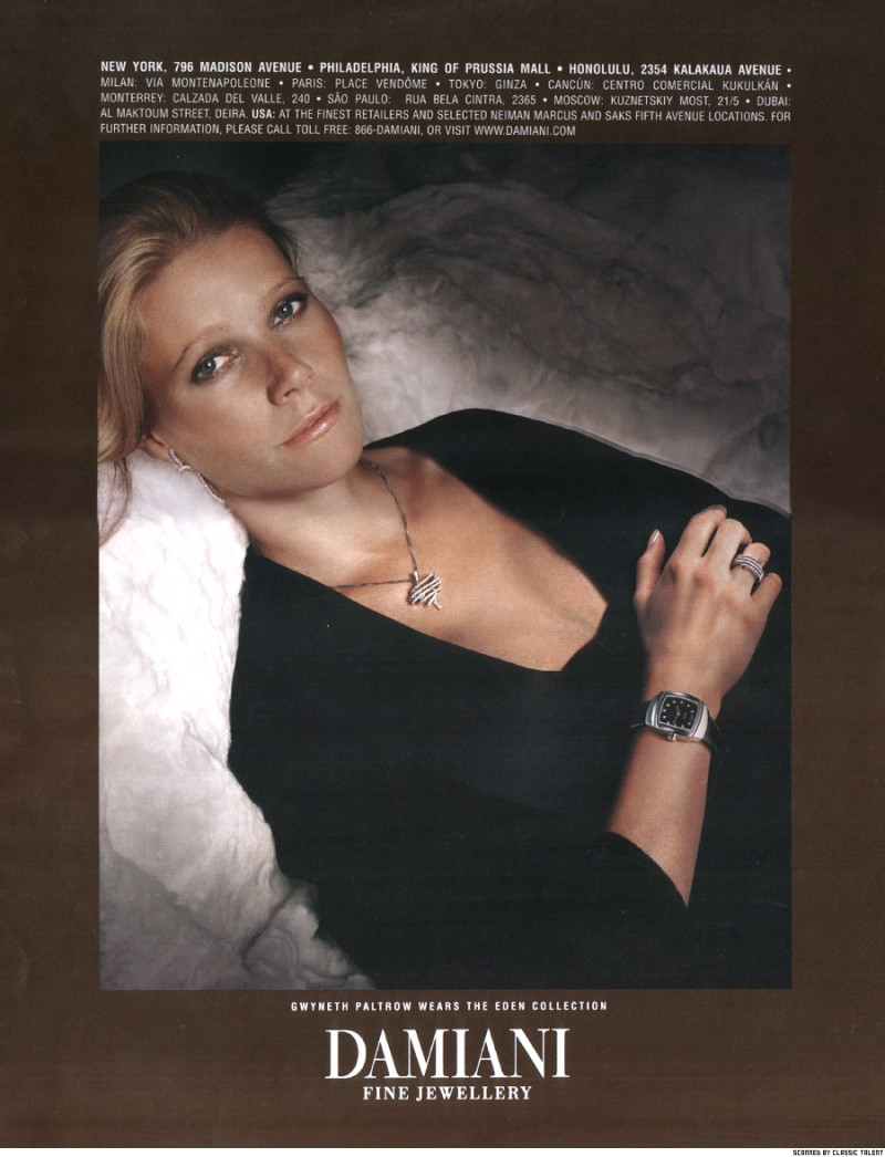 Gwyneth Paltrow featured in  the Damiani advertisement for Autumn/Winter 2006