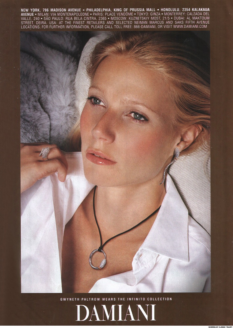 Gwyneth Paltrow featured in  the Damiani advertisement for Autumn/Winter 2006