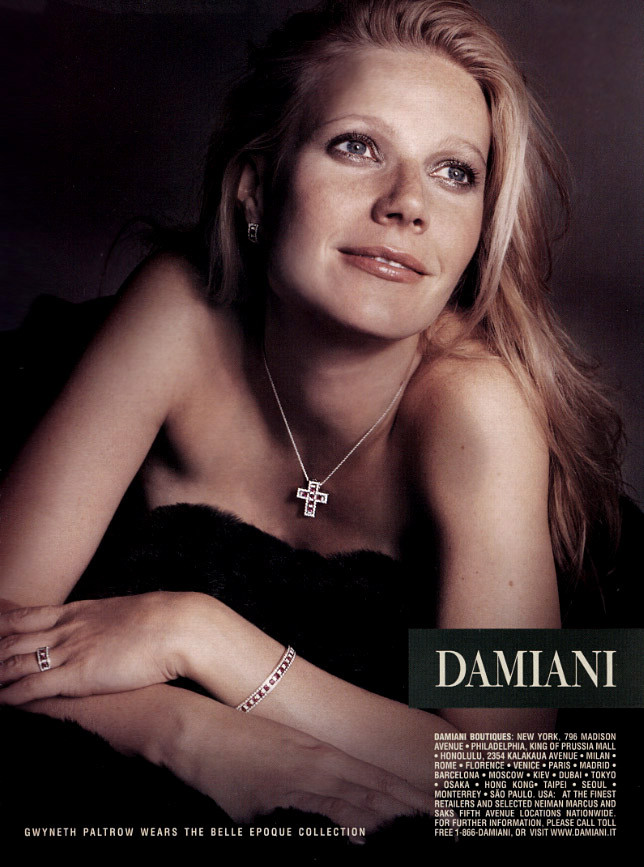 Gwyneth Paltrow featured in  the Damiani advertisement for Autumn/Winter 2006