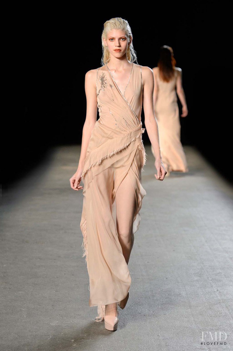 Devon Windsor featured in  the Philosophy di Lorenzo Serafini fashion show for Autumn/Winter 2014