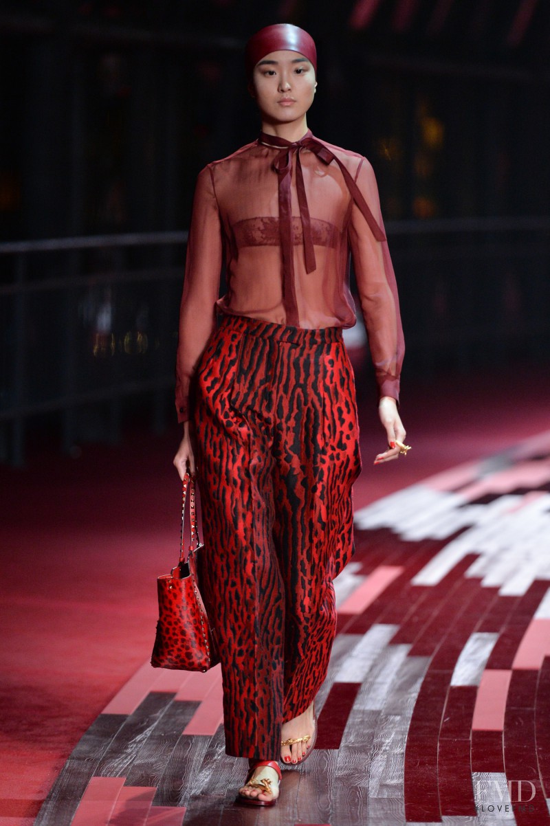 Yue Han featured in  the Valentino Red Collection fashion show for Spring/Summer 2013