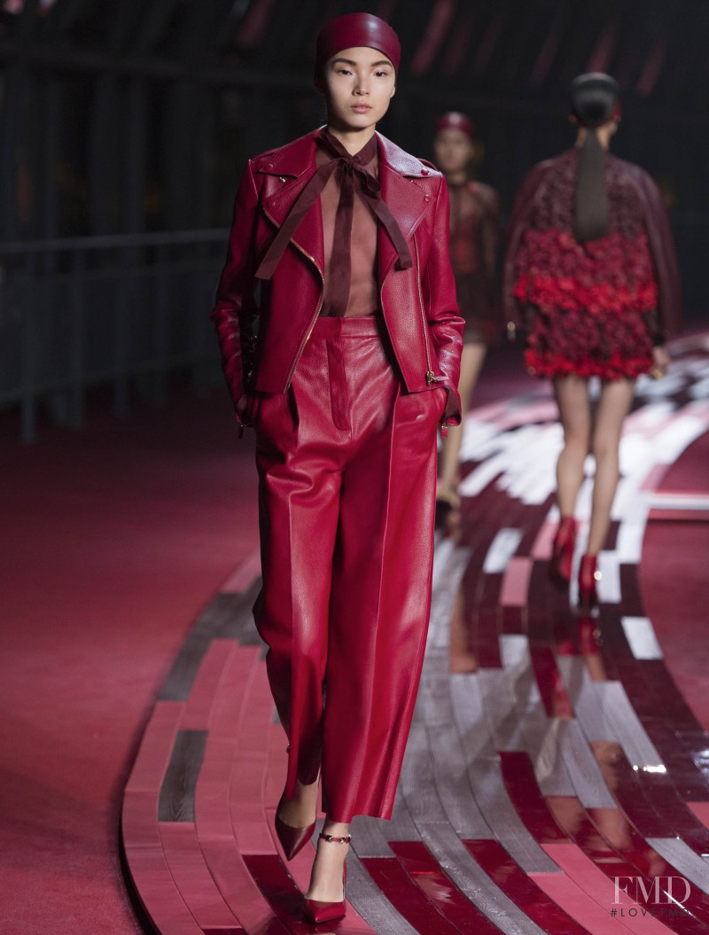 Xiao Wen Ju featured in  the Valentino Red Collection fashion show for Spring/Summer 2013