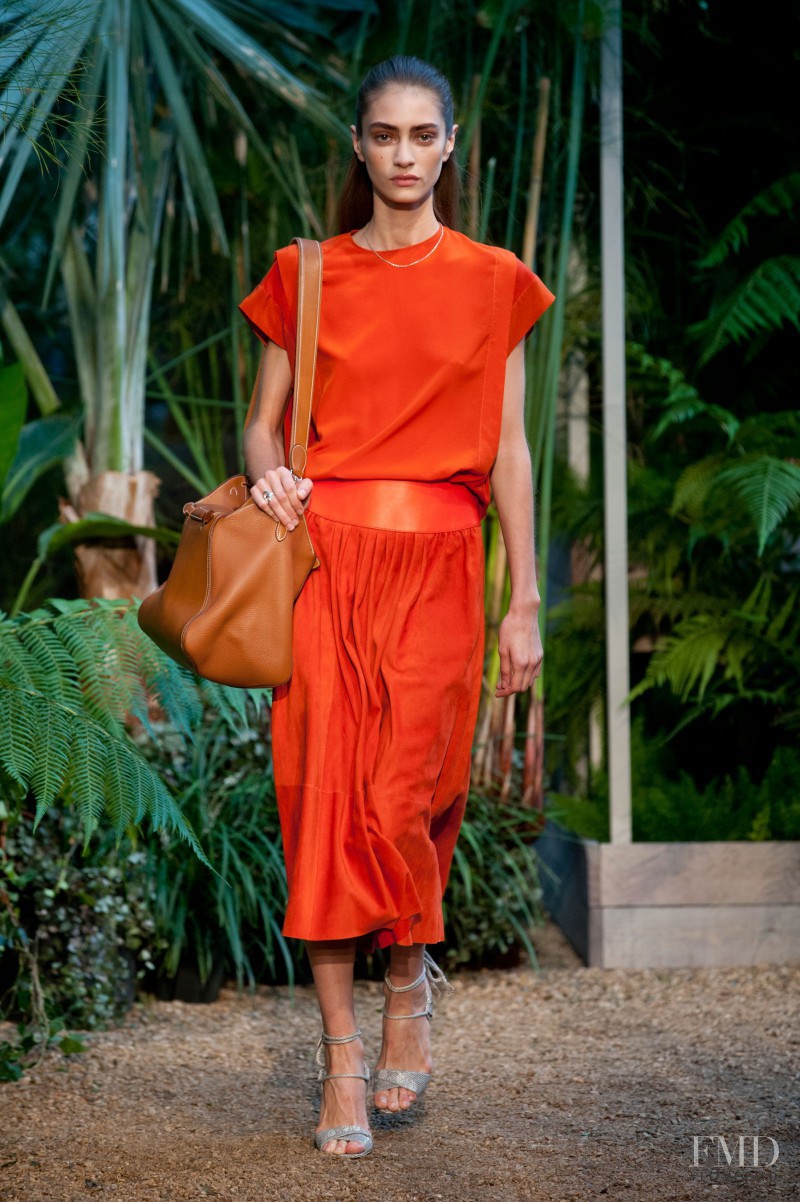 Marine Deleeuw featured in  the Hermès fashion show for Spring/Summer 2014