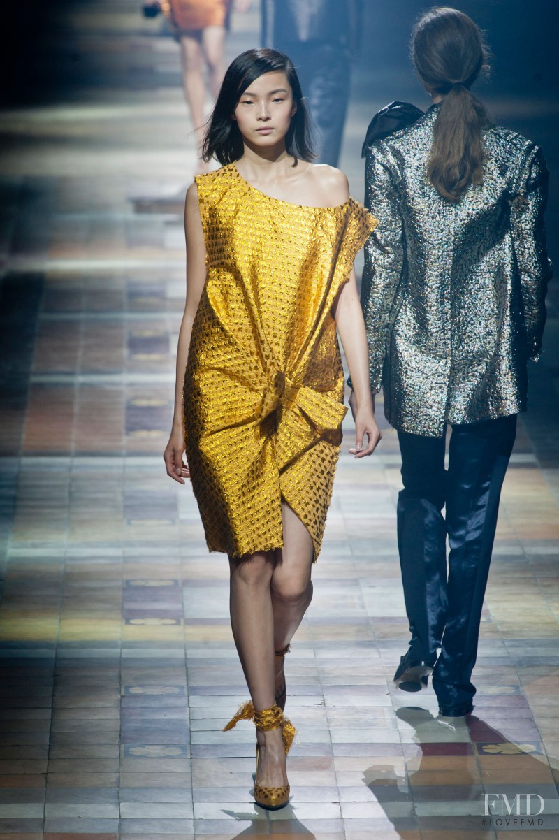 Xiao Wen Ju featured in  the Lanvin fashion show for Spring/Summer 2014