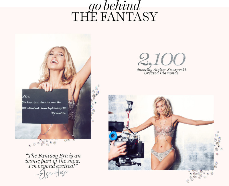 Elsa Hosk featured in  the Victoria\'s Secret The Dream Angels Fantasy Bra advertisement for Winter 2018