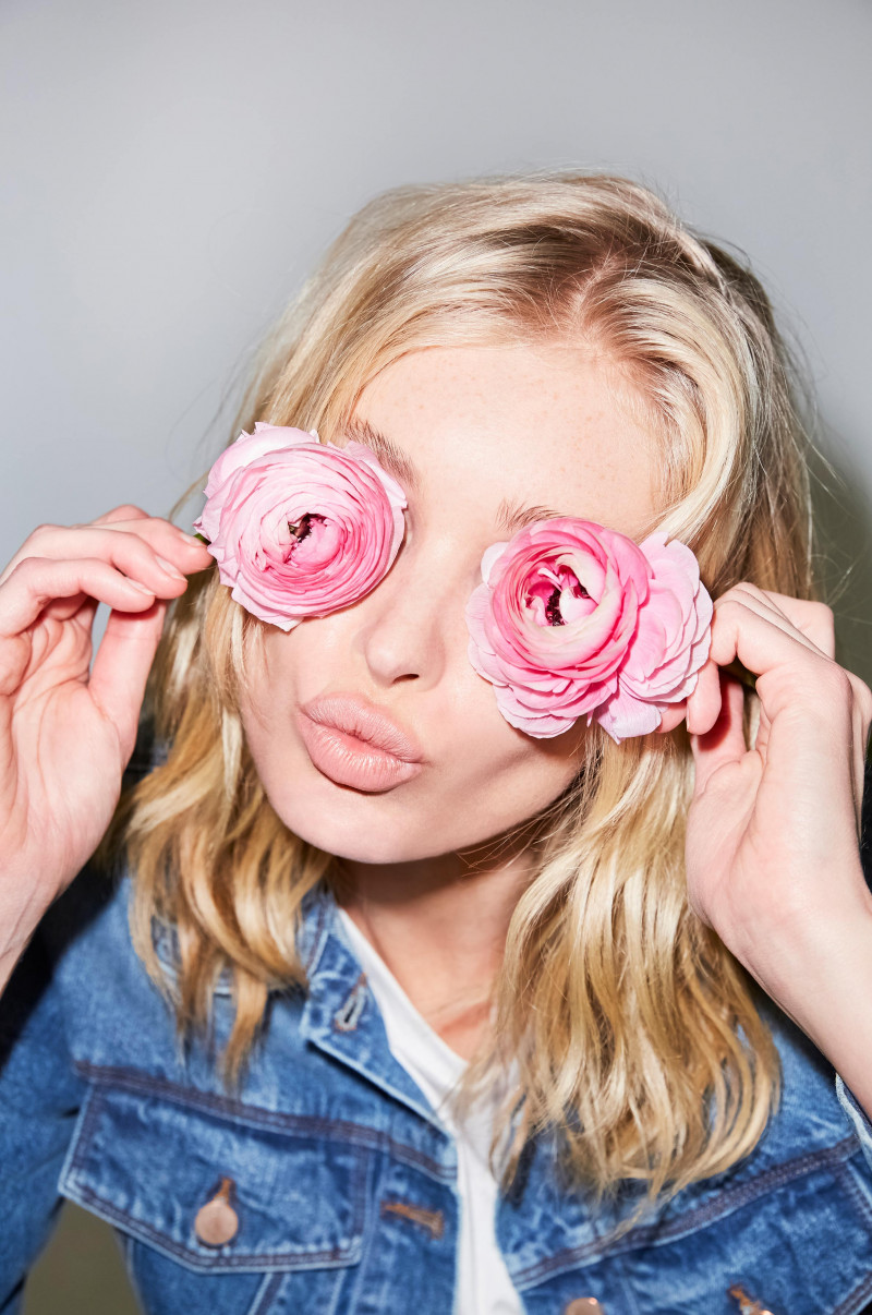 Elsa Hosk featured in  the J Brand advertisement for Spring 2018