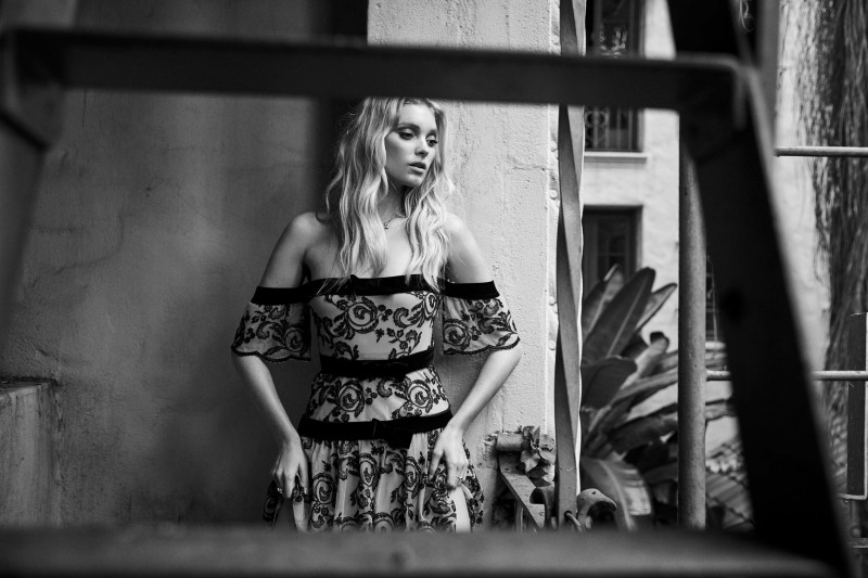 Elsa Hosk featured in  the For Love & Lemons lookbook for Holiday 2016