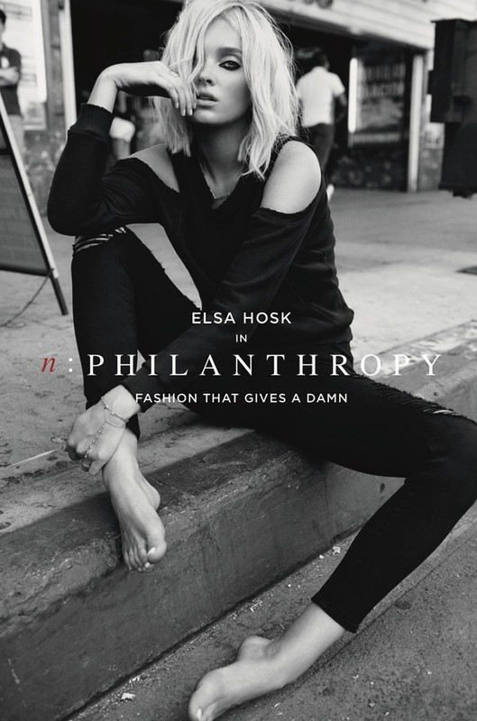 Elsa Hosk featured in  the N:Philanthropy advertisement for Autumn/Winter 2016