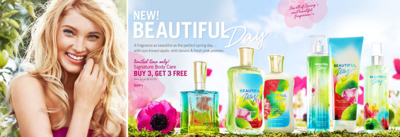 Elsa Hosk featured in  the Bath & Body Works advertisement for Spring/Summer 2013