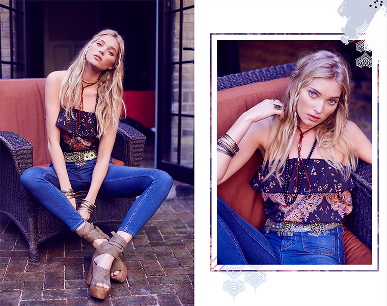 Elsa Hosk featured in  the Free People lookbook for Spring/Summer 2016