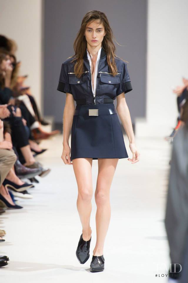 Marine Deleeuw featured in  the Paco Rabanne fashion show for Spring/Summer 2014