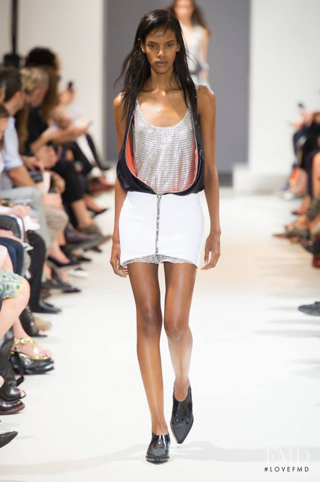 Grace Mahary featured in  the Paco Rabanne fashion show for Spring/Summer 2014