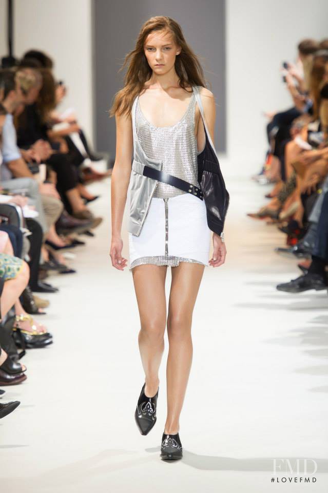 Irina Liss featured in  the Paco Rabanne fashion show for Spring/Summer 2014