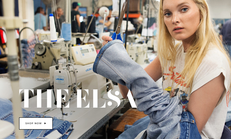 Elsa Hosk featured in  the RE/DONE Jeans advertisement for Autumn/Winter 2015