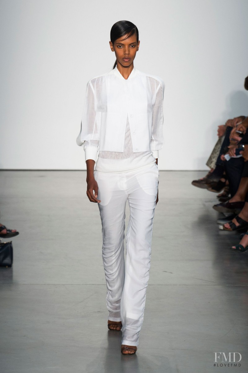 Grace Mahary featured in  the Reed Krakoff fashion show for Spring/Summer 2014