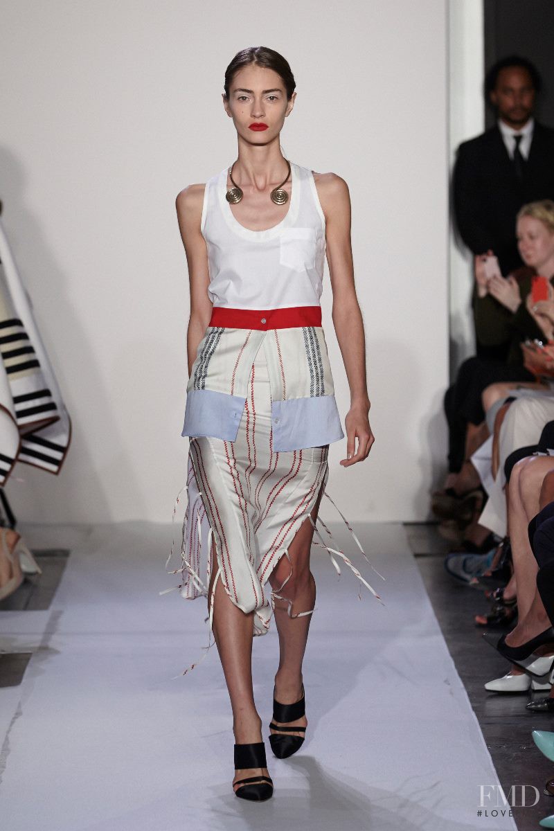 Marine Deleeuw featured in  the Altuzarra fashion show for Spring/Summer 2014