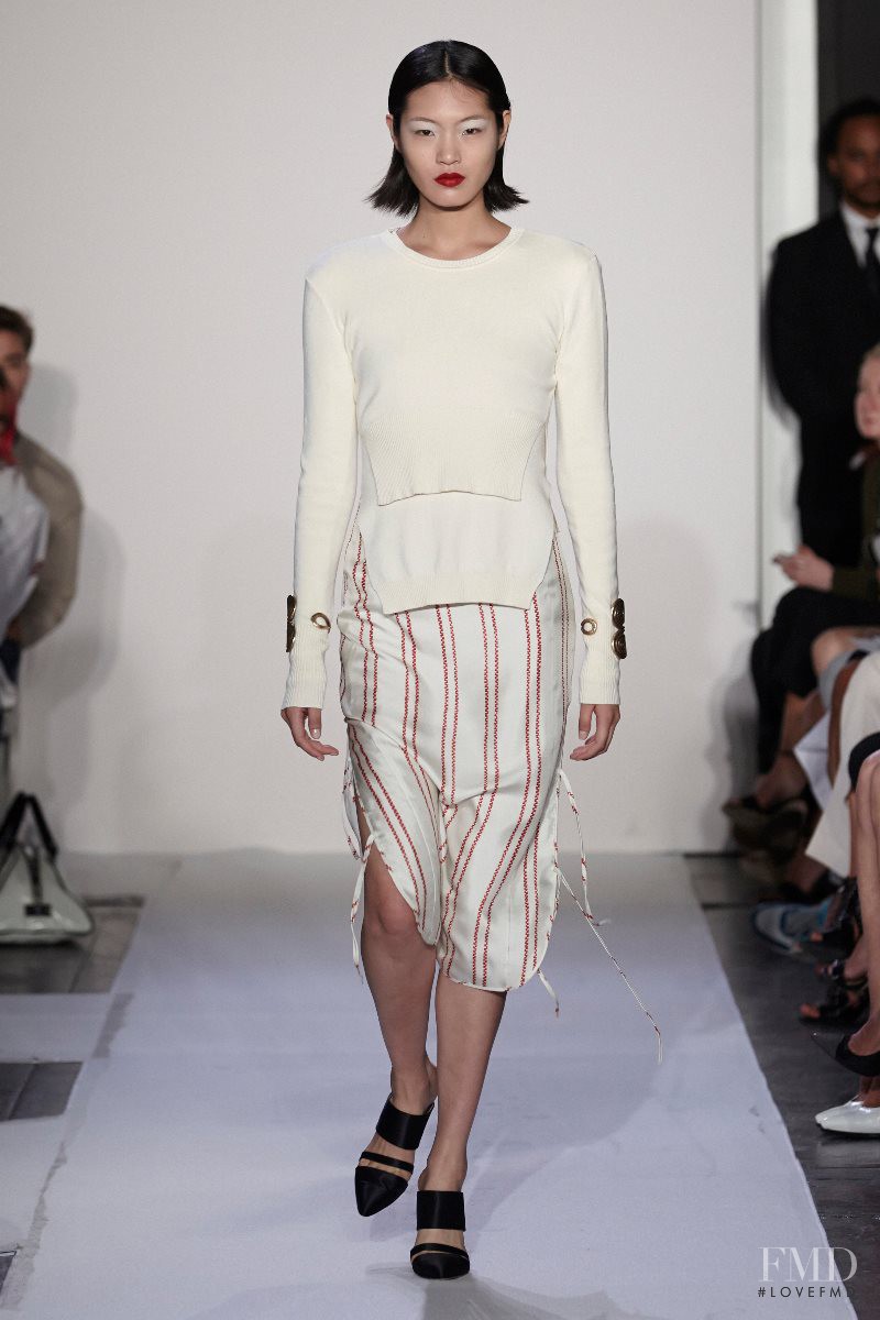 Chiharu Okunugi featured in  the Altuzarra fashion show for Spring/Summer 2014