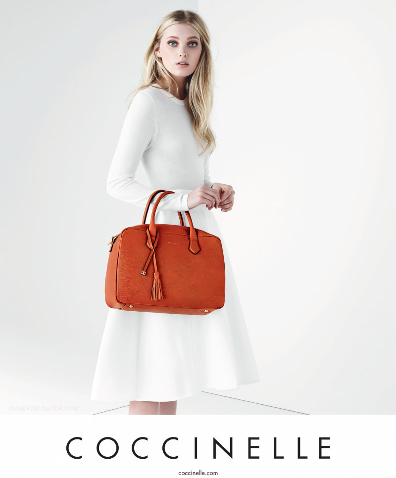 Elsa Hosk featured in  the Coccinelle advertisement for Autumn/Winter 2014