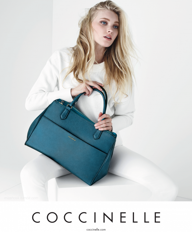 Elsa Hosk featured in  the Coccinelle advertisement for Autumn/Winter 2014