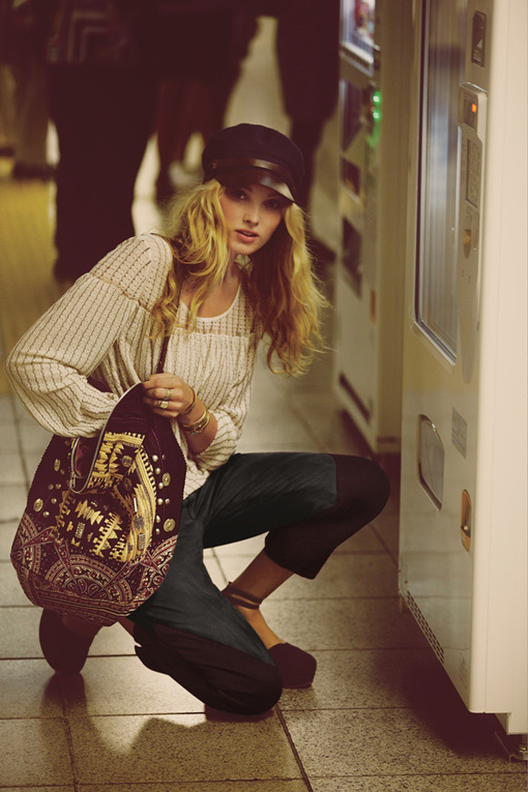 Elsa Hosk featured in  the Free People Lost in Tokyo lookbook for Fall 2013