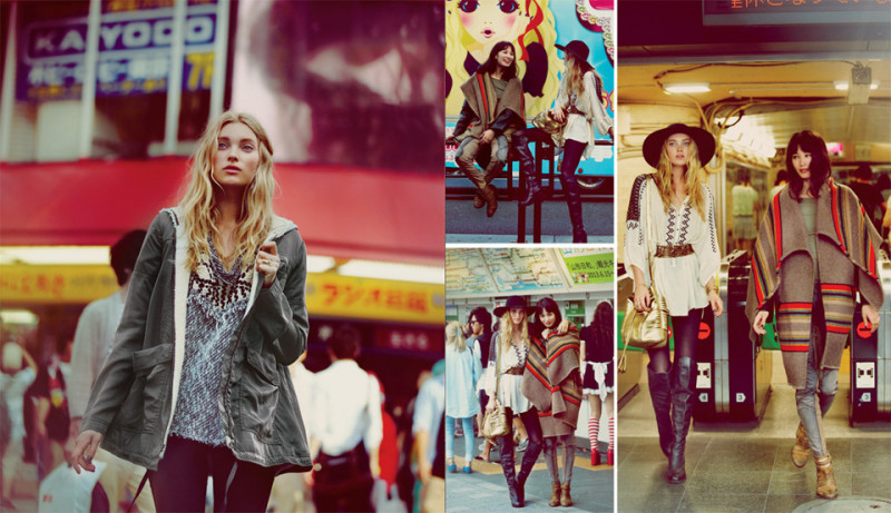 Elsa Hosk featured in  the Free People Lost in Tokyo lookbook for Fall 2013