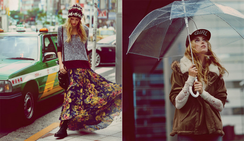 Elsa Hosk featured in  the Free People Lost in Tokyo lookbook for Fall 2013