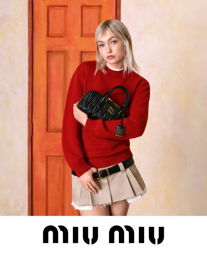 Gigi Hadid featured in  the Miu Miu Miu Miu Matelasse 2023 Campaign Featuring Gigi Hadid advertisement for Spring/Summer 2023