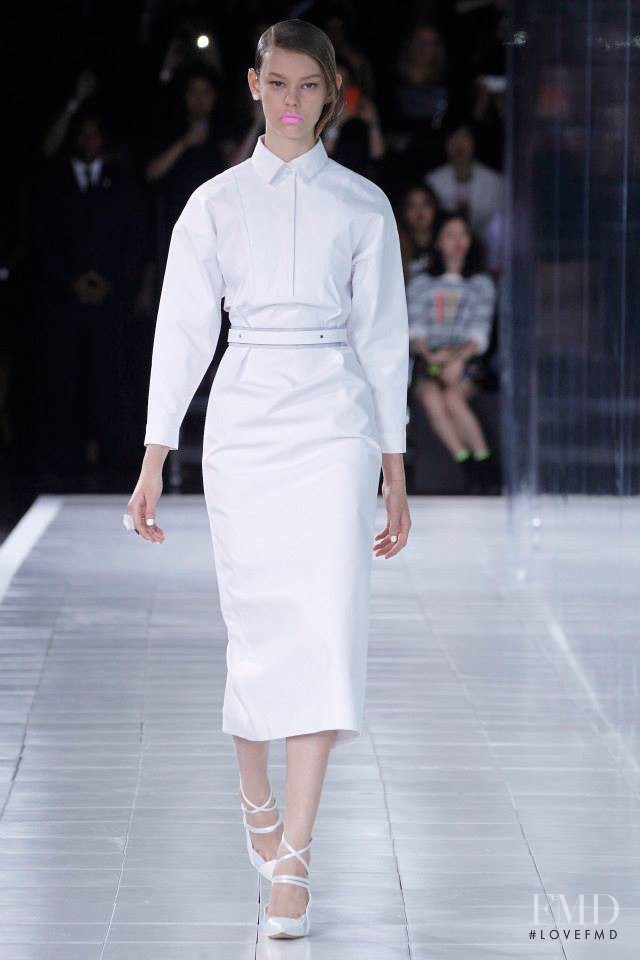 Ondria Hardin featured in  the Prabal Gurung fashion show for Spring/Summer 2014