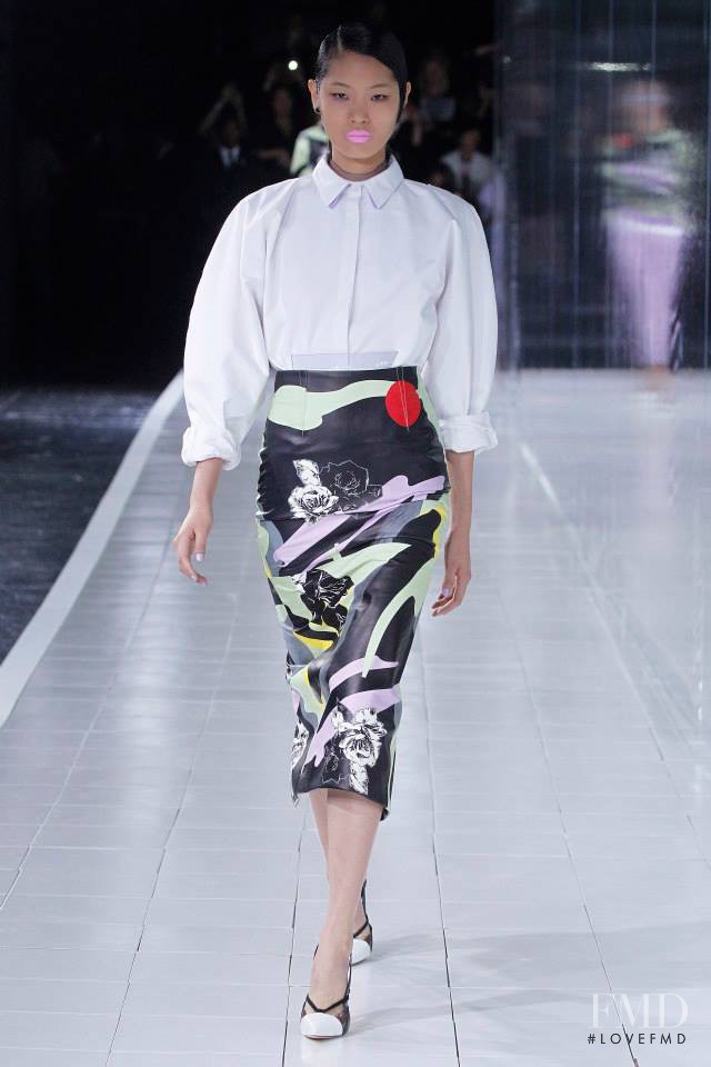 Chiharu Okunugi featured in  the Prabal Gurung fashion show for Spring/Summer 2014