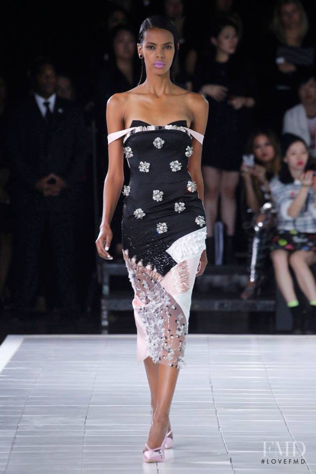 Grace Mahary featured in  the Prabal Gurung fashion show for Spring/Summer 2014