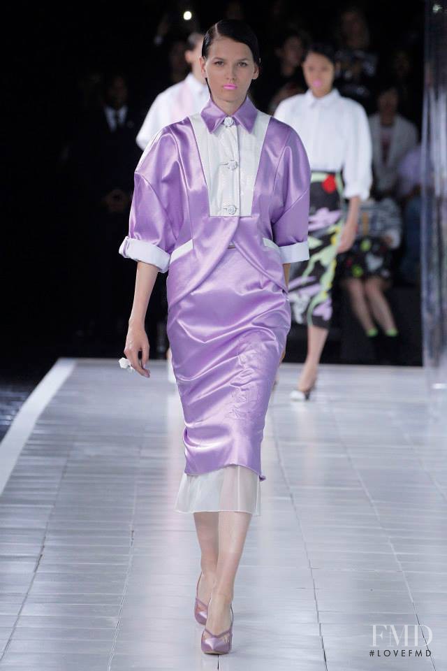 Katlin Aas featured in  the Prabal Gurung fashion show for Spring/Summer 2014