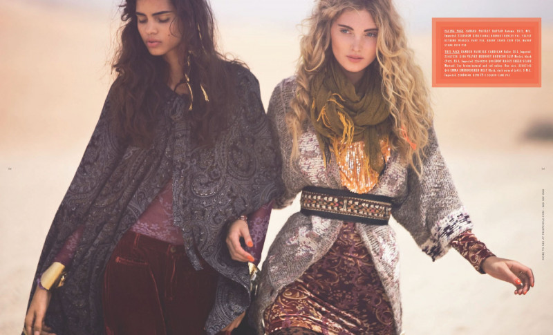 Elsa Hosk featured in  the Free People Through the Decades lookbook for Winter 2011