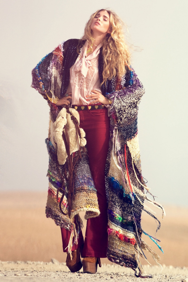 Elsa Hosk featured in  the Free People Through the Decades lookbook for Winter 2011