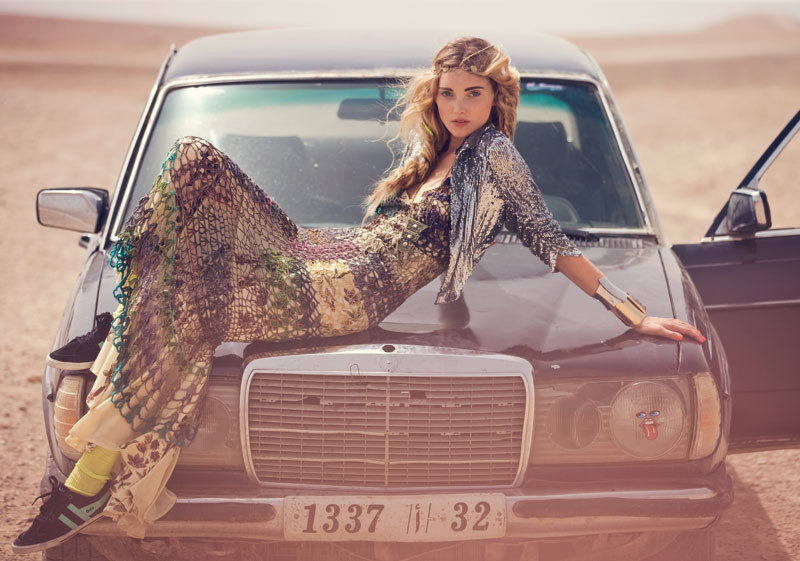 Elsa Hosk featured in  the Free People Through the Decades lookbook for Winter 2011