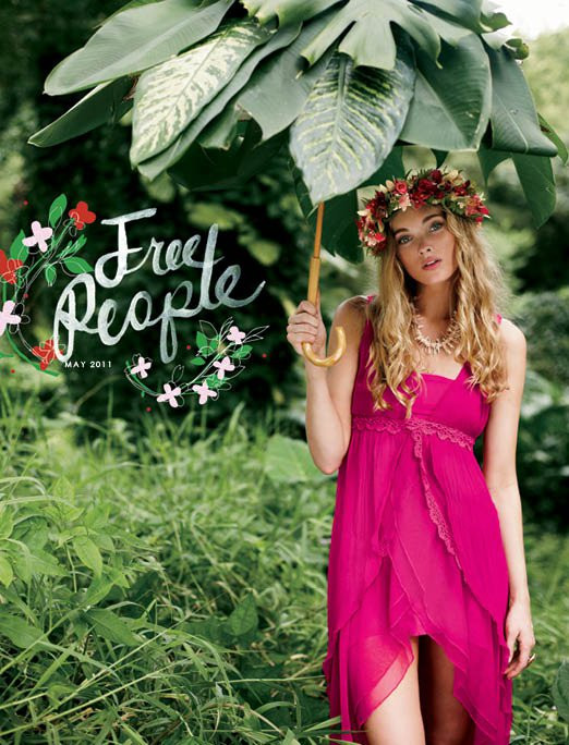 Elsa Hosk featured in  the Free People lookbook for Summer 2011