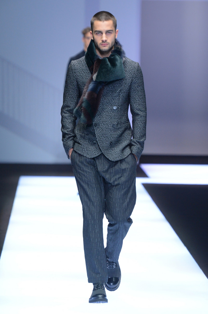 Aleksandar Rusic featured in  the Emporio Armani fashion show for Autumn/Winter 2017